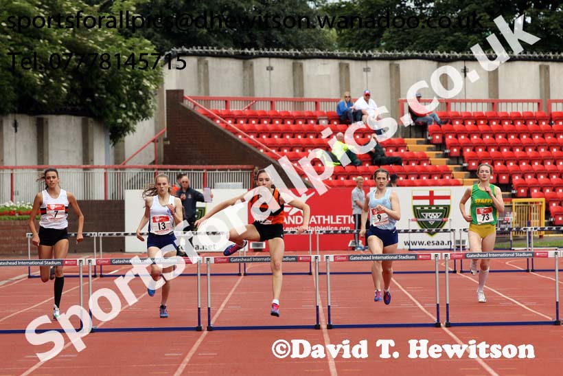 Inter girls 300 metres hurdles, English Schools Track and Field. Photo: David T. Hewitson/Sports for All Pics